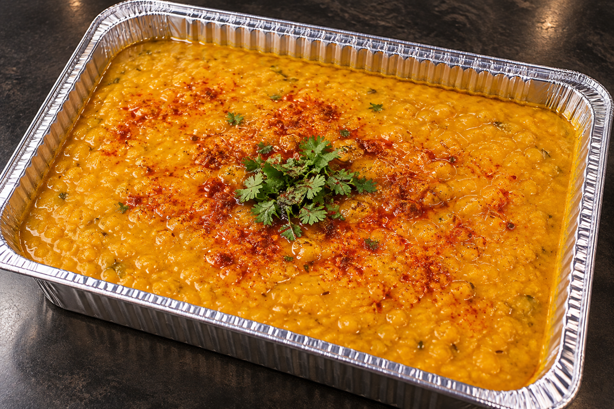 Dal Soup (lentil soup) catering tray from Arun's Indian Kitchen