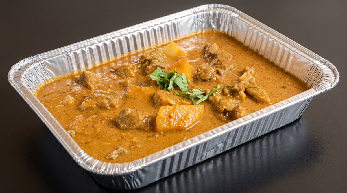 Chicken Vindaloo (spicy Goan-style chicken curry) catering tray from Arun's Indian Kitchen