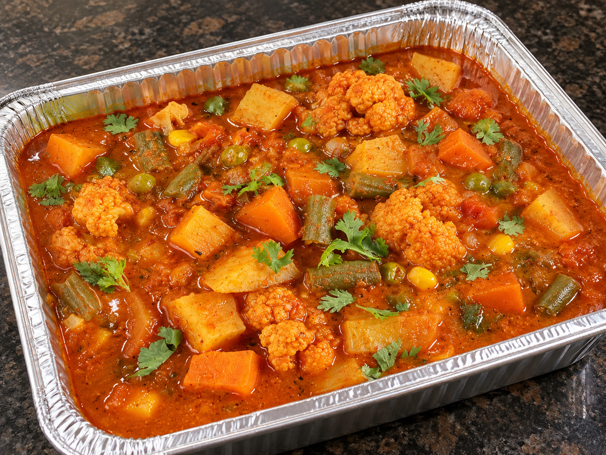 Mix Vegetable Curry catering tray from Arun's Indian Kitchen