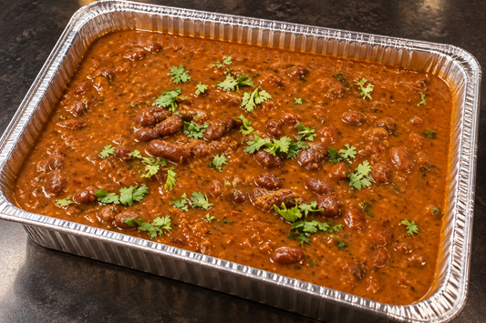 Rajma (kidney bean curry) catering tray from Arun's Indian Kitchen