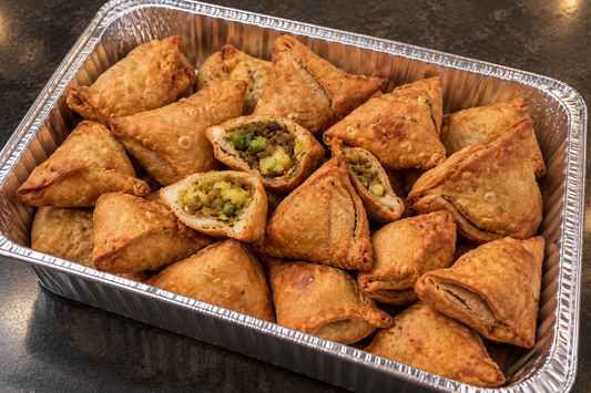 Vegetable Samosas catering tray from Arun's Indian Kitchen